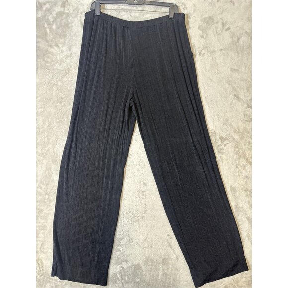 Chico’s Travelers Pants Women’s 3 XL 16 18 Black Ribbed Pull On Pockets Stretch - Picture 7 of 11